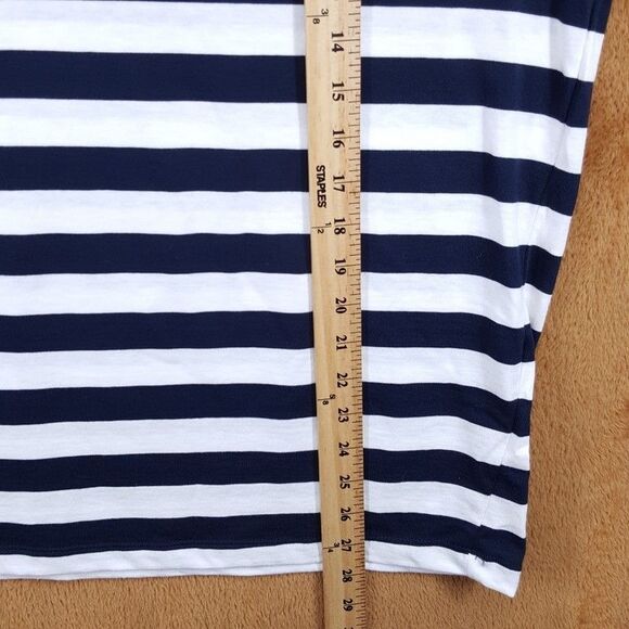 JOSHUA SANDERS Shirt Mens XL Navy White Stripe Smiley Face Pixel Tee $156 - Picture 7 of 8